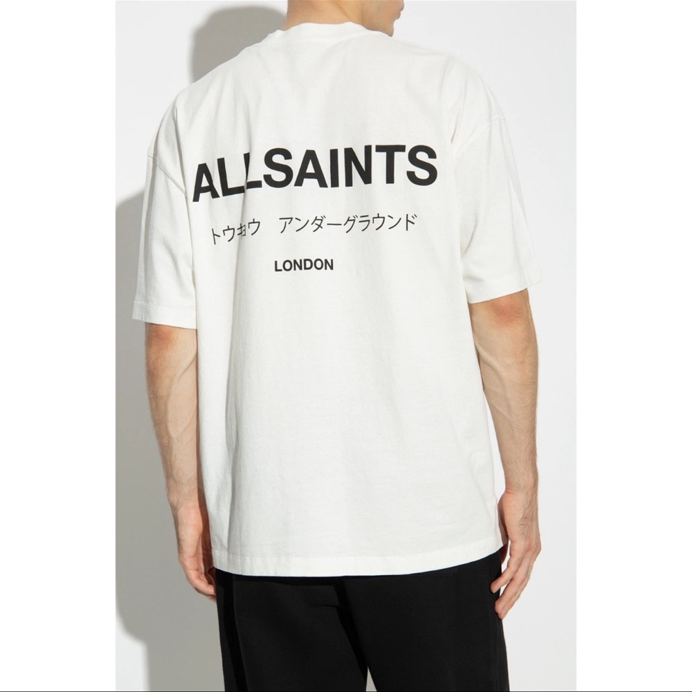 NWT AllSaints Underground Oversized Graphic T-Shirt White Men’s Size Medium